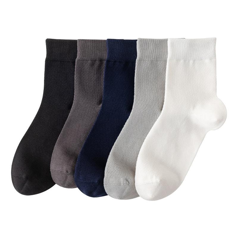 Male Summer Mesh Cool Sweat Absorbing Breathable Antibacterial Boneless Tube Socks