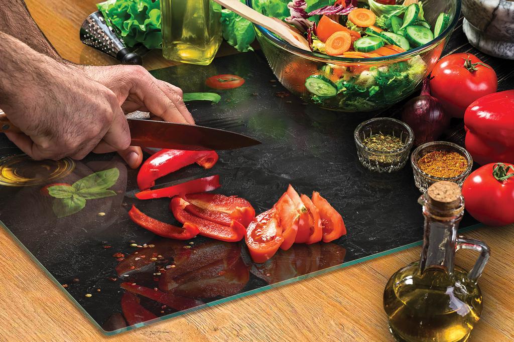 TAGLIERE IN VETRO 40x30 ARDESIA