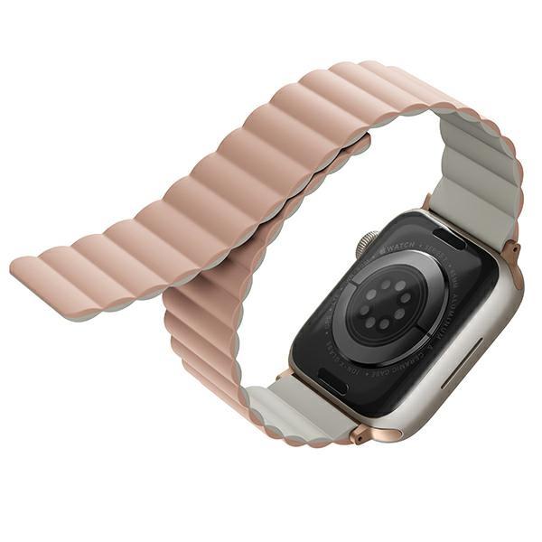 Uniq Revix Strap Apple Watch Series1/2/3/4/5/6/7/8/9/Se/Se2/Ultra/Ultra 2 42/44/45/49Mm. Reversible Magnetic Pink-Beige
