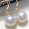 Gorgeous Flower Imitation Pearl Earrings Women Luxury Inlaid Sparkling CZ Stone Fashion Wedding Jewelry Wholesale Lots