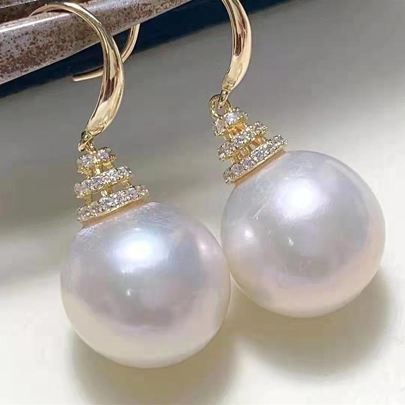 Gorgeous Flower Imitation Pearl Earrings Women Luxury Inlaid Sparkling CZ Stone Fashion Wedding Jewelry Wholesale Lots