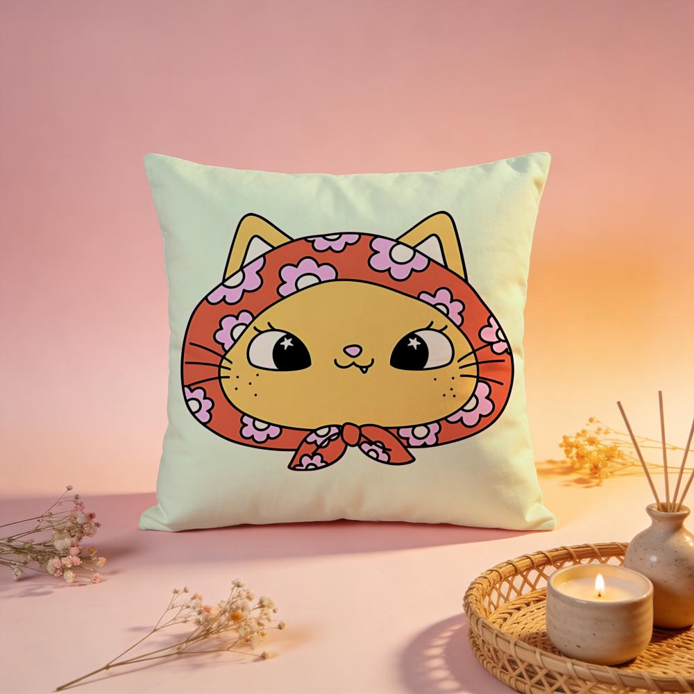 Cool Bandana Cat Graphic Cushion Cover Comfortable Durable Pillow Cover MultiScene for Home Office Car Sofa