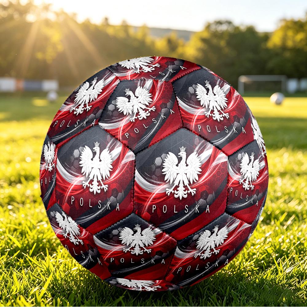 Poland Football Printed Size 5 Soccer Ball Wear Resistant Standard Adult Training Football Fan Gift for Indoor Outdoor Match Sports