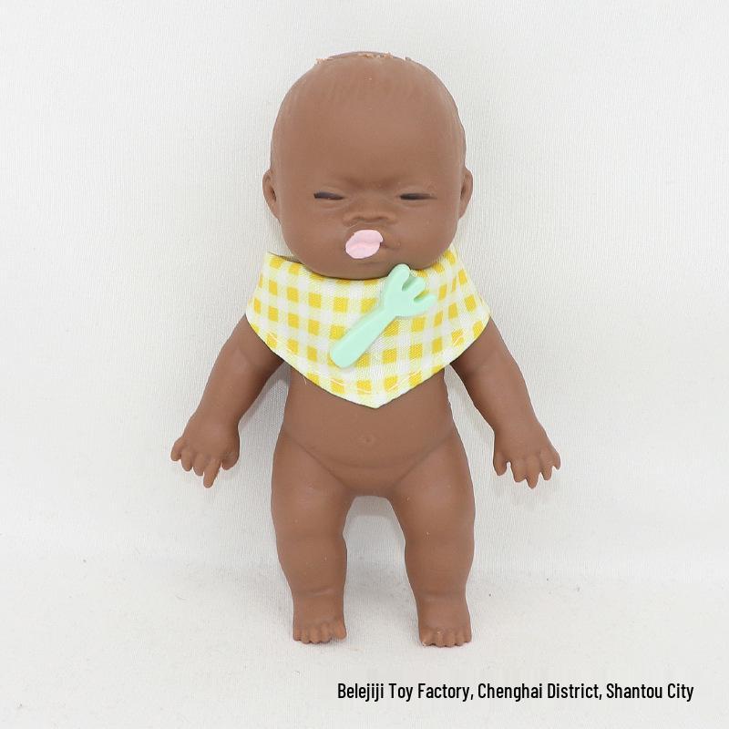 14cm Natasha Trendy Black Doll with Super Cute Clothes, Skirt, Bib, and Bag No Doll