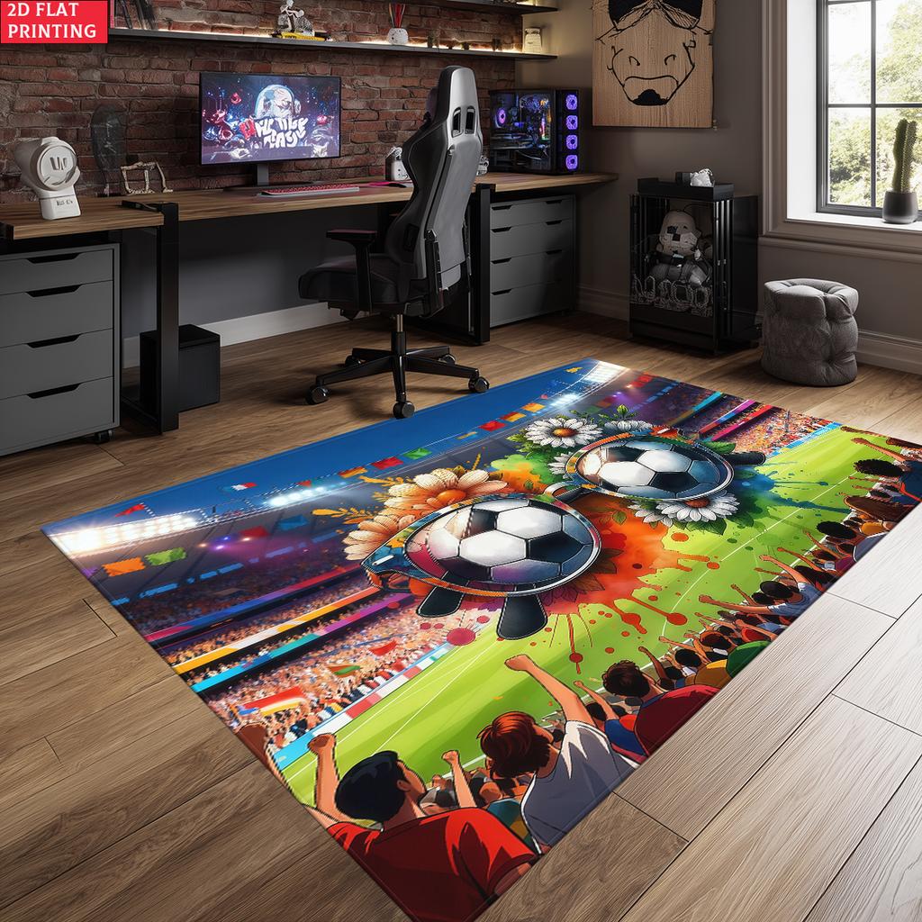 Football Stadium print Large Room Carpet Non Slip Cartoon Kids Bedroom Living Room Floor Mat Home Decor Children's Play Carpet