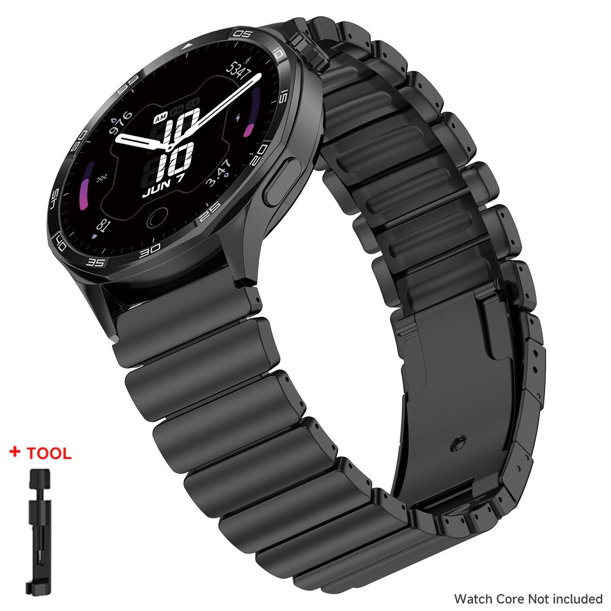 

22-мм металлический ремешок для Huawei Watch GT6Pro/GT6 GT5 GT4 46 мм Ультимативный титановый резиновый ремешок для Amazfit Watch Balance Active Браслет for Huawei GT6Pro 46 чёрный