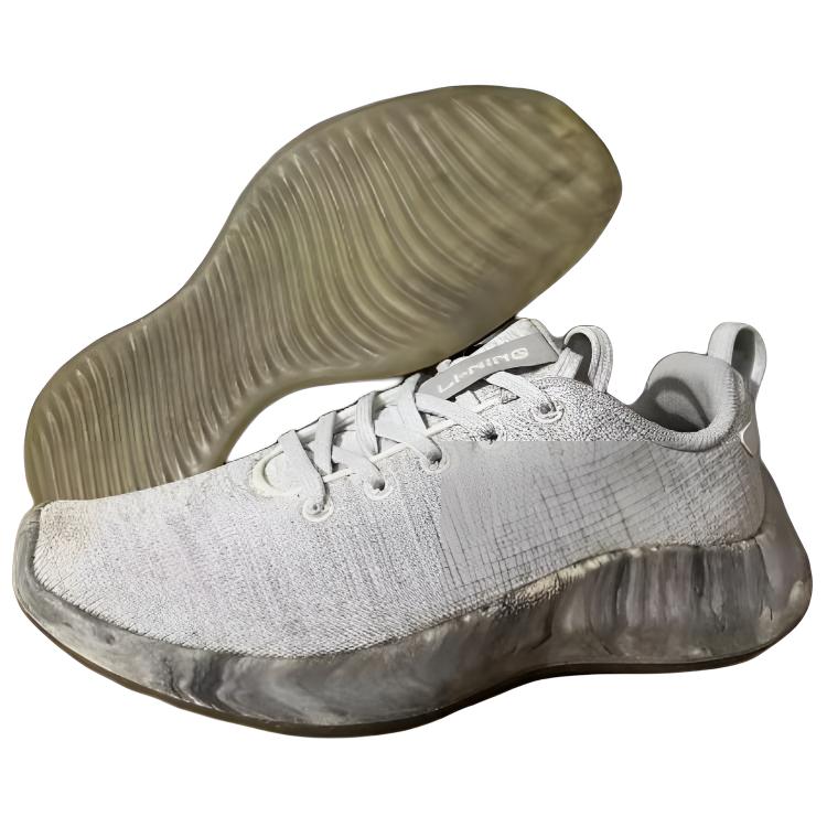 Li-Ning Seamless Weaving Shock Absorption Non-Slip Wear-Resistant Lightweight Breathable Low-Top Running Shoes Men Sneakers White Gray AGLN141-4