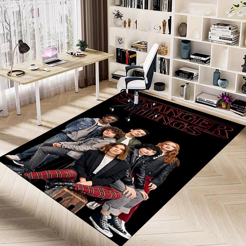 1pc Stranger Things Scifi Adventure Carpet for Playroom Bedroom Living Room Sofa Home Decor,kids Game Area Rug Non-slip Floor Mat Y72983