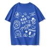 Men's Summer T-shirt Fun Graffiti Fashion Casual Hip Hop Street Style Round Neck T-shirt Men's Short Sleeves