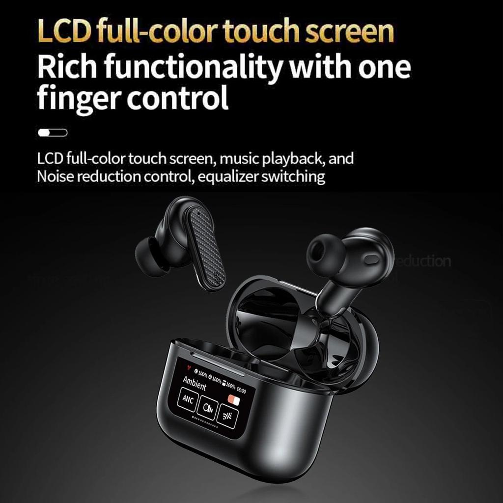 YW08 Bezprzewodowy zestaw słuchawkowy BT 5.4 z etui ładującym Smart Touch Kolorowy ekran ANC Redukcja szumów otoczenia Dźwięk przestrzenny 9D