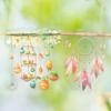 Kigofora Wind Chime Collage Material 60 Flake Retro Floral Collage PET Transparent Waterproof Butterfly Wind Chime Flower Rain Flower Umbrella Nature