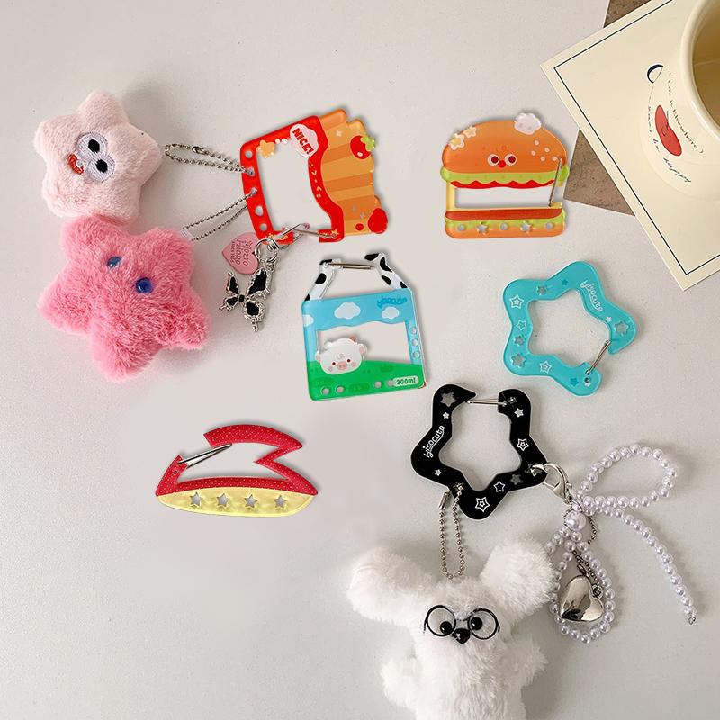 1PC DIY Accessories Cute Ornament Bag Charms Bag Pendants Clear Acrylic Keychain Funny Keyring Y2K Pendants Creative Multicolor
