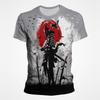 Vintage Samurai Ink Wash Graphic T Shirts For Men Women 3d Printing Short Sleeve Mens Tee Top Streetwear T shirt Tee