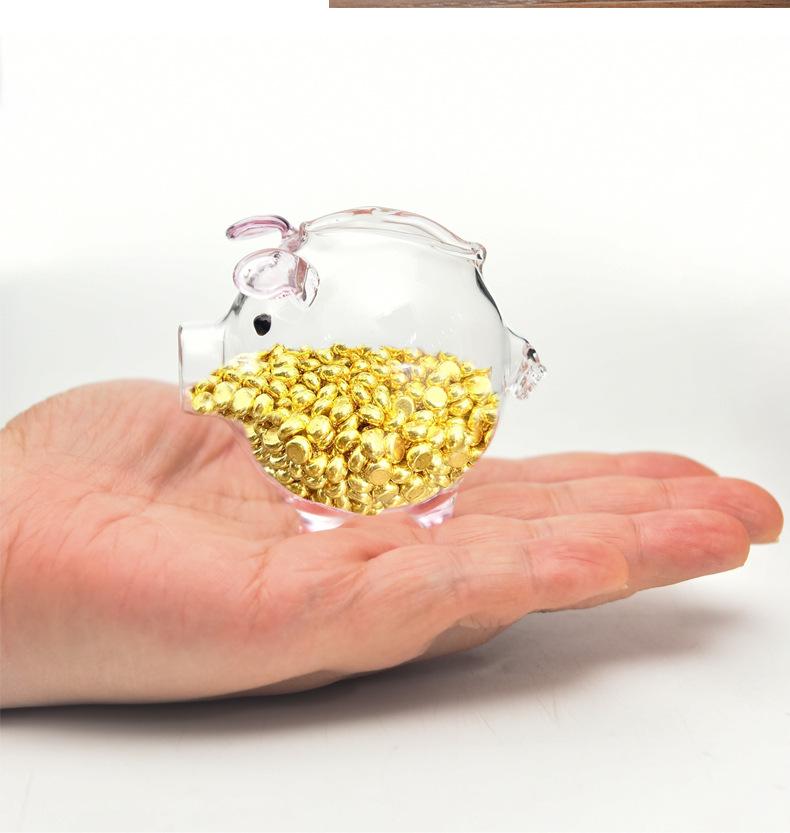 Mini Golden Bean Borosilicate Glass Piggy Bank & Wishing Bottle