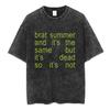 Charli Xcx Brat  Arena Tour Washed T Shirts Men Women Fashion Pop Music Tshirts Cotton Vintage Tshirt Oversized Streetwear