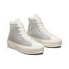 Converse Chuck Taylor All Star Lift Platform High Pepita Glanz - Egret Reinsilber Damen Sneaker Creme A04276C