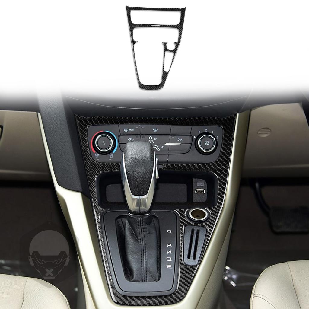 Real Soft Carbon Fiber Car Central Control Gear Shift Panel Sticker For Ford Focus SE RS ST Ecoboost 2015 2016 2017 2018 LHD RHD