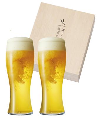 Authentic Glass Set for Enjoying Alcoholic Beer Glass Set Made In Dishwasher Gift Set In Wooden Box - Beverages Thin-Walled