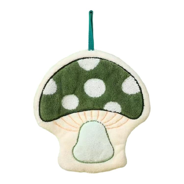 Mushroom Themed Hand Towel Coral Fleece Fabric Soft and Absorbent for Everyday Use