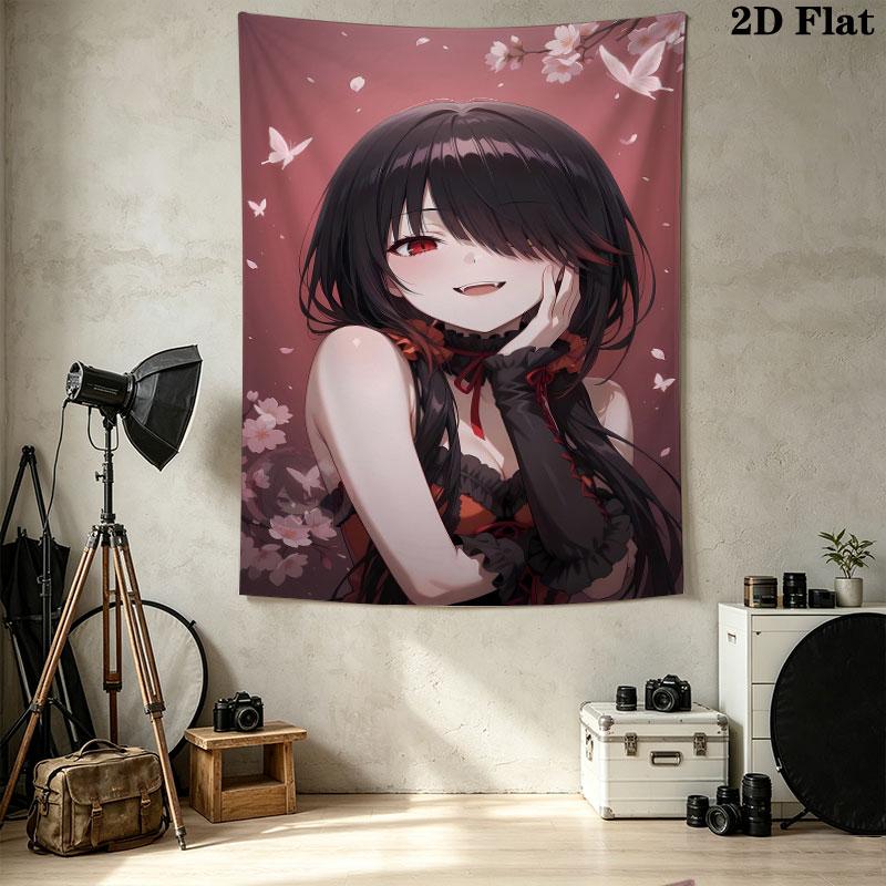 Kurumi Wall Tapestry Aesthetic Wall Hanging Printed Fabric Blanket Decorative Tapestries For Bedroom Living Room Home Decor