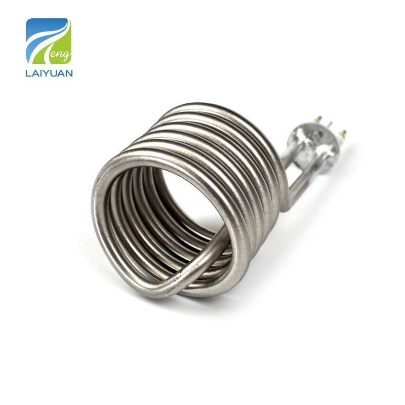 Laiyuan 220V 3000W 77*63mm Electric Element Heating Tube SUS304 Coil Tubular Heater with Water Stopper