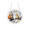 yangyizhi Halloween Scary Bat Pumpkin Acrylic Jigsaw Puzzle Suncatcher, Stained Glass Style Window Hanging Decor for Home, Garden, Gift Family Friends