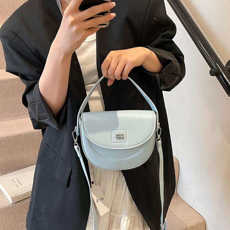 Summer niche texture handbag small bag women's 2025 new simple saddle bag versatile shoulder messenger bag