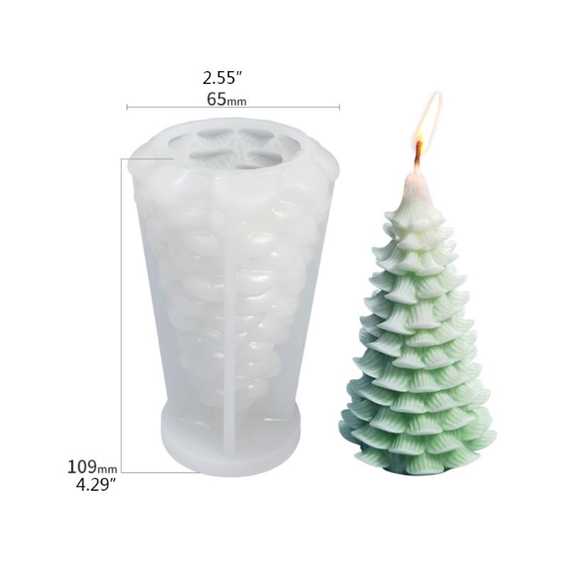 Luoye Christmas Tree 3D Candle Soap Mould DIY Candle Epoxy Mold Handmade Candles Aroma Wax Soap Molds for Decoration