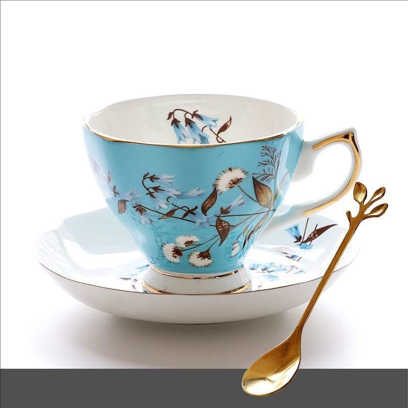 

Английская чашка для послеобеденного чая Европейский королевский кофейный набор, Включает 1 чайную чашку 1 блюдце 1 ложку, Чашка из передового фарфора