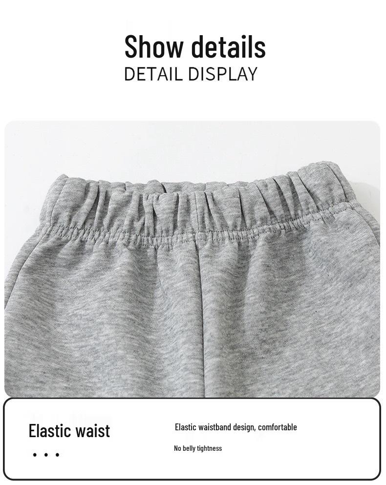 2025 Barn Bomull Mjukisbyxor: Mångsidiga enfärgade sportkläder för pojkar och flickor, höstkollektion
