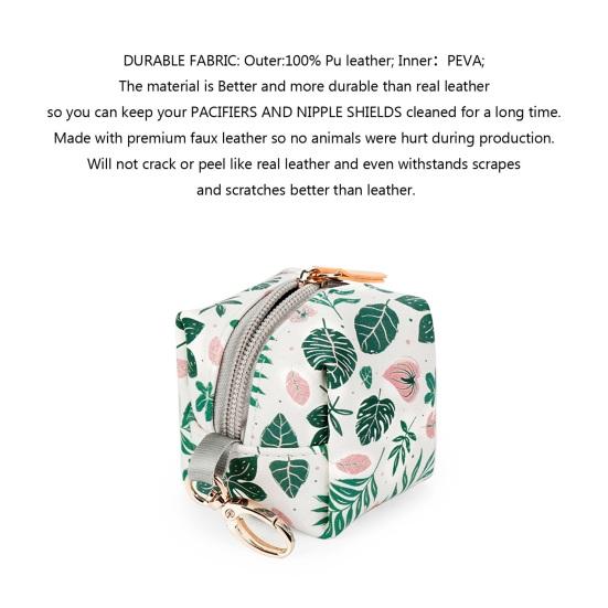 Wodoodporne etui na smoczek, torba do przechowywania smoczków dla niemowląt, mieści 2 smoczki, przenośna saszetka na smoczek z klipsem do wózka, plecaka, paska