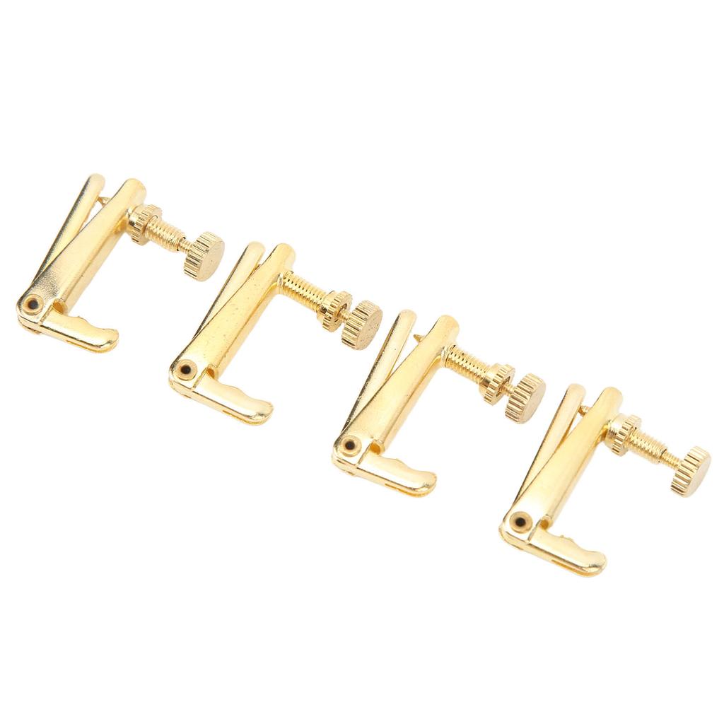 4PCS Violin Fine Tuner Golden Metal Wear Resistant String Fine Adjuster for 4 4 3 4 Violin