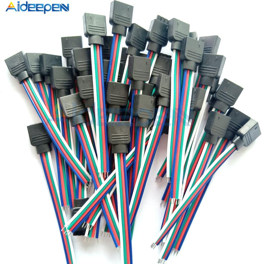 4pin 10cm LED RGB Strip Light Connector Male Female Plug Socket Connecting Cable Wire For 5050 RGB RGBW Led Strip Light
