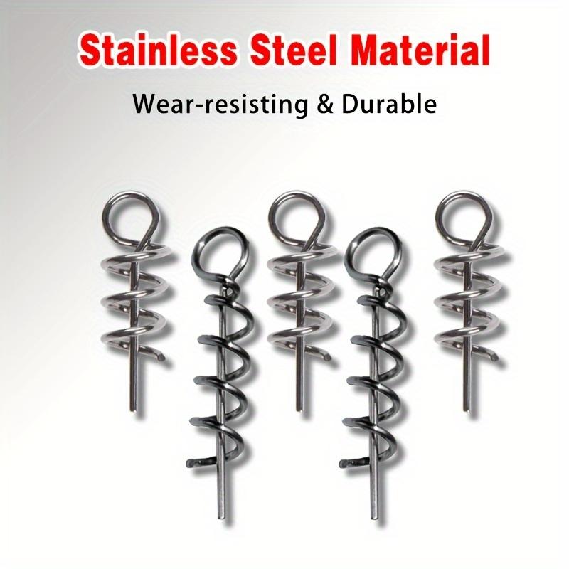20/50/100pcs/Bag Fishing Soft Bait Spring Centering Pins Crank Hook & Soft Bait Connector High Carbon Steel Fixed Pins Fishing Accessories