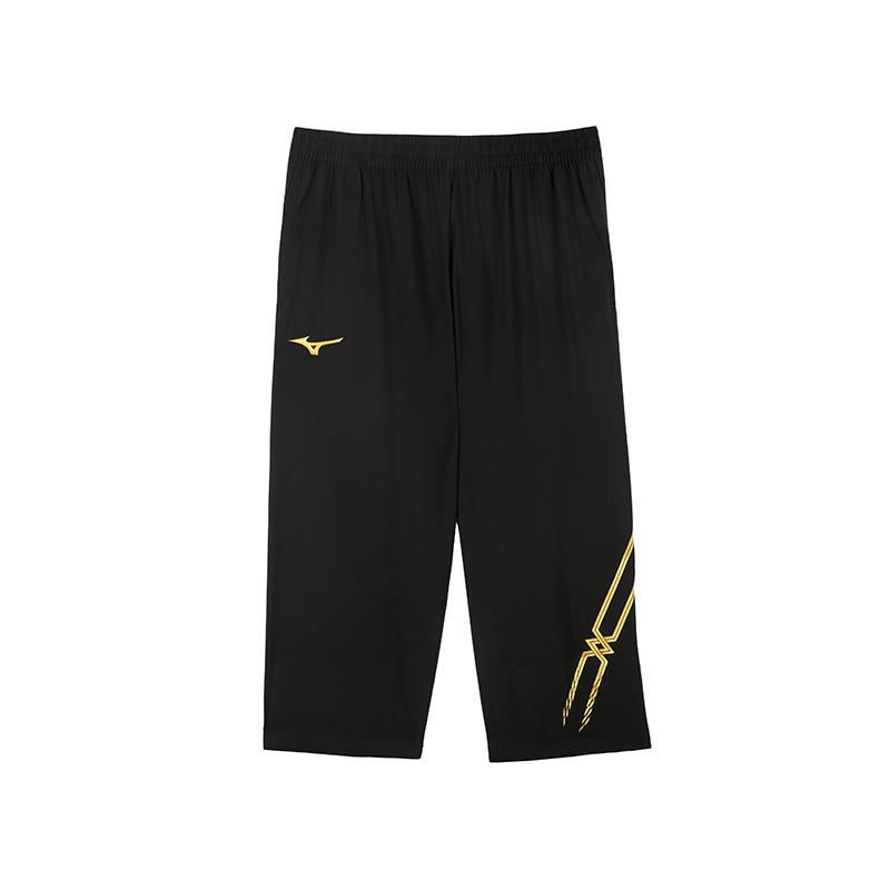 Mizuno Lightweight Breathable Comfortable Sports Simple Versatile Fashion Training Pants Three-Quarter Shorts Unisex shorts Black P2CF41Z109