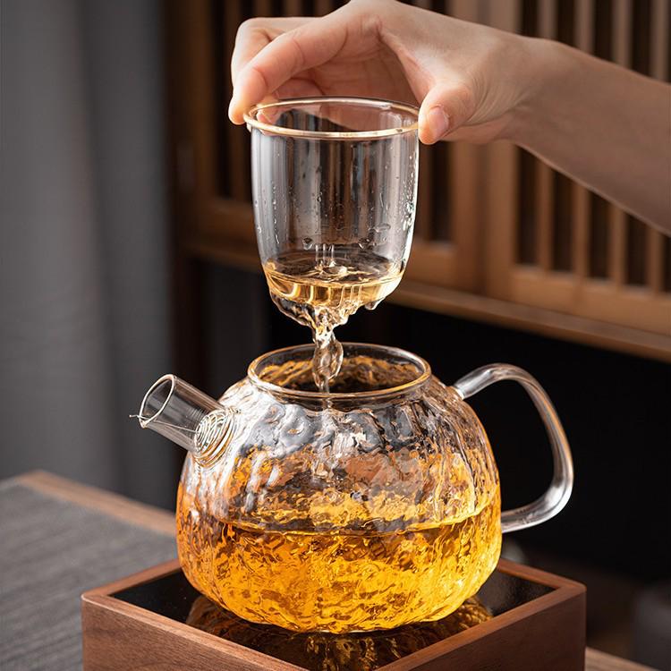 Qinghuan Large Capacity Japanese Glass Teapot with High Temperature Resistance and Thickened Tea Infuser Set