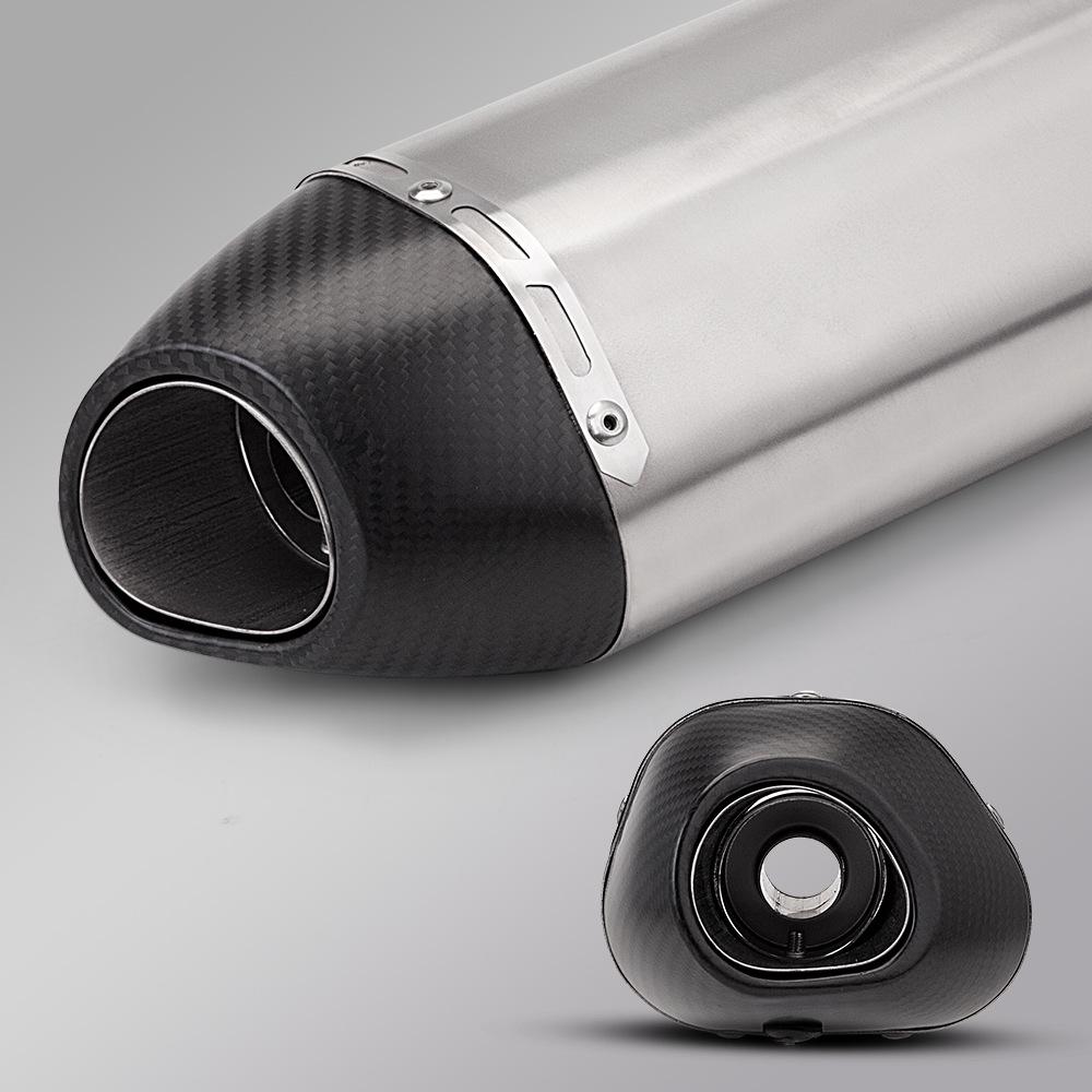 The R77 exhaust pipe fits motorcycles like the G310RR, NINJA400, S1000RR, R1, RSV4, and Z1000.
