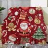 JIT 1pc Winter White Deer Christmas Polyester Blanket 2D Flat Print Elegant Home Decor Bedroom Sofa Throw Cozy Charming