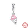 Pantaro 925 Pevná Stříbrná Růžová Série Srdce Květ Motýl Maminka Murano Skleněné Korálky Hodí se Originální přívěsky Náramek Šperky