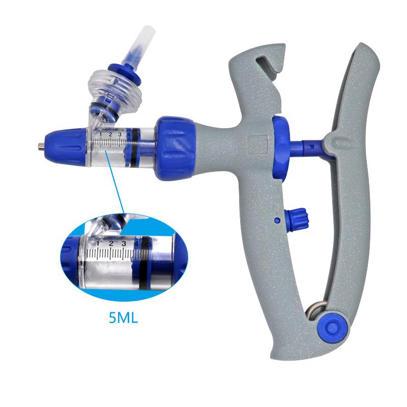 1/2/5ml Automatic Veterinary Continuous Syringe Adjustable with Bottle Animal Injection Vaccine for Livestock Pig Cattle Sheep