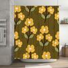 Yellow Flowers Shower Curtain 3D Print Bathroom Decor Waterproof Fabric Printing Shower Curtains For Kids Bathrooms