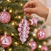 Feiertags-Kugel-Sortiment, 40-teilige Sammlung mit gemischten Oberflächen für Weihnachtsbaum, Kaminsims, Fensterbank und Veranda-Dekorationen