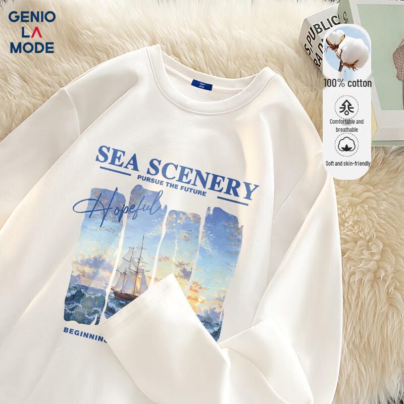 GENIOLAMODE Men's Cotton Long Sleeve T-Shirt