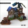 Medieval Town MOC Building Blocks Town Market House Architecture Watermill Technology Bricks Display Model Creative Toys Gifts