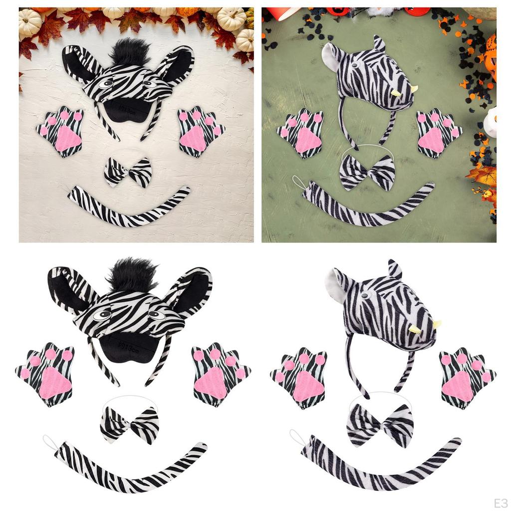 Uszy Zebry Muszka i Ogon Akcesoria Kostiumowe Zwierzęce Rekwizyty Filmowe