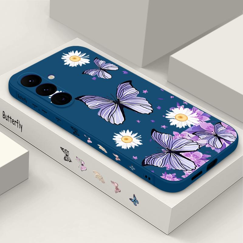 Colorful Butterfly Print Case For Samsung Galaxy S26 S25 Ultra S24 S23 S22 Plus S21 FE A15 A16 A17 A35 A36 A54 A55 A56 5G Soft Cover