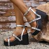 Fashion Gothic Punk Chunky Platform Sandals for Women Buckle Strap Wedge Heel Sandals Woman Thick Bottom Gladiator Shoe zapatos de mujer
