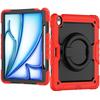 For iPad Air 13 M2 M3 2025, Military Grade Shockproof Protective Silicone Cover 360 Folding Handle Grip + Handle Shoulder Strap