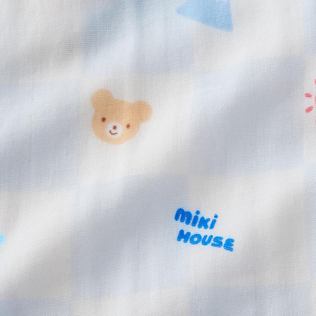 MIKI HOUSE Jinbei Short Made In for Boys and Baby Size Small Blue Romper, Sleeve, Japan, Gauze, Girls, Newborn, Baby, Kids, Clothes, Children's