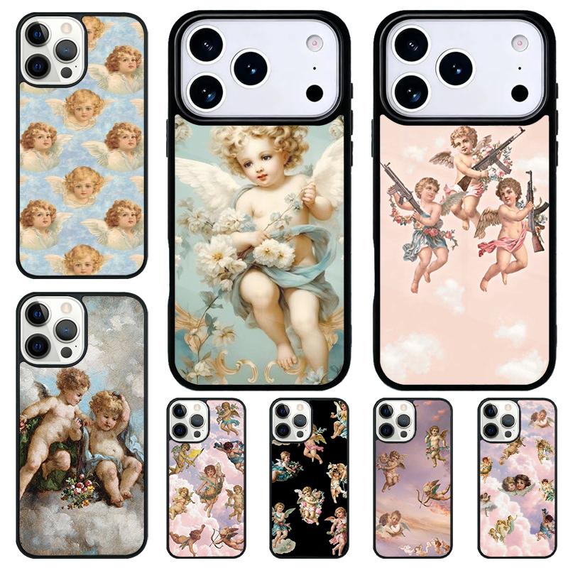 Cartoon Angel Baby Printing Phone Case for iPhone 17 Air 16 15 11 12 14 13 Pro Max Shockproof Cover